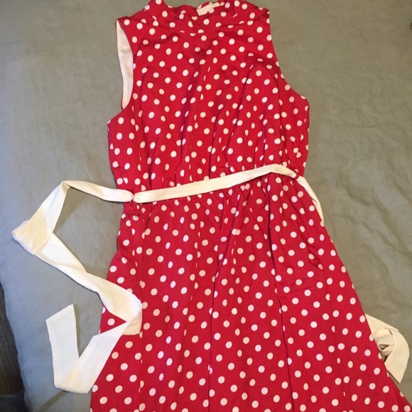 Dresses & Skirts - Red polka dot mini dress.